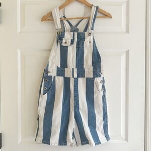 Vintage Levi's Silver Tab 90s Two Tone‎ Bib Denim Shorts Overalls Size XS